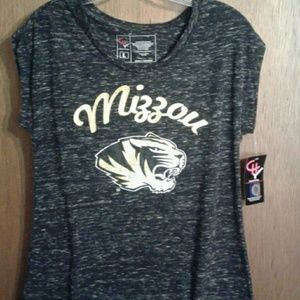 New CH Juniors Mizzou Heathered Black Tee Large